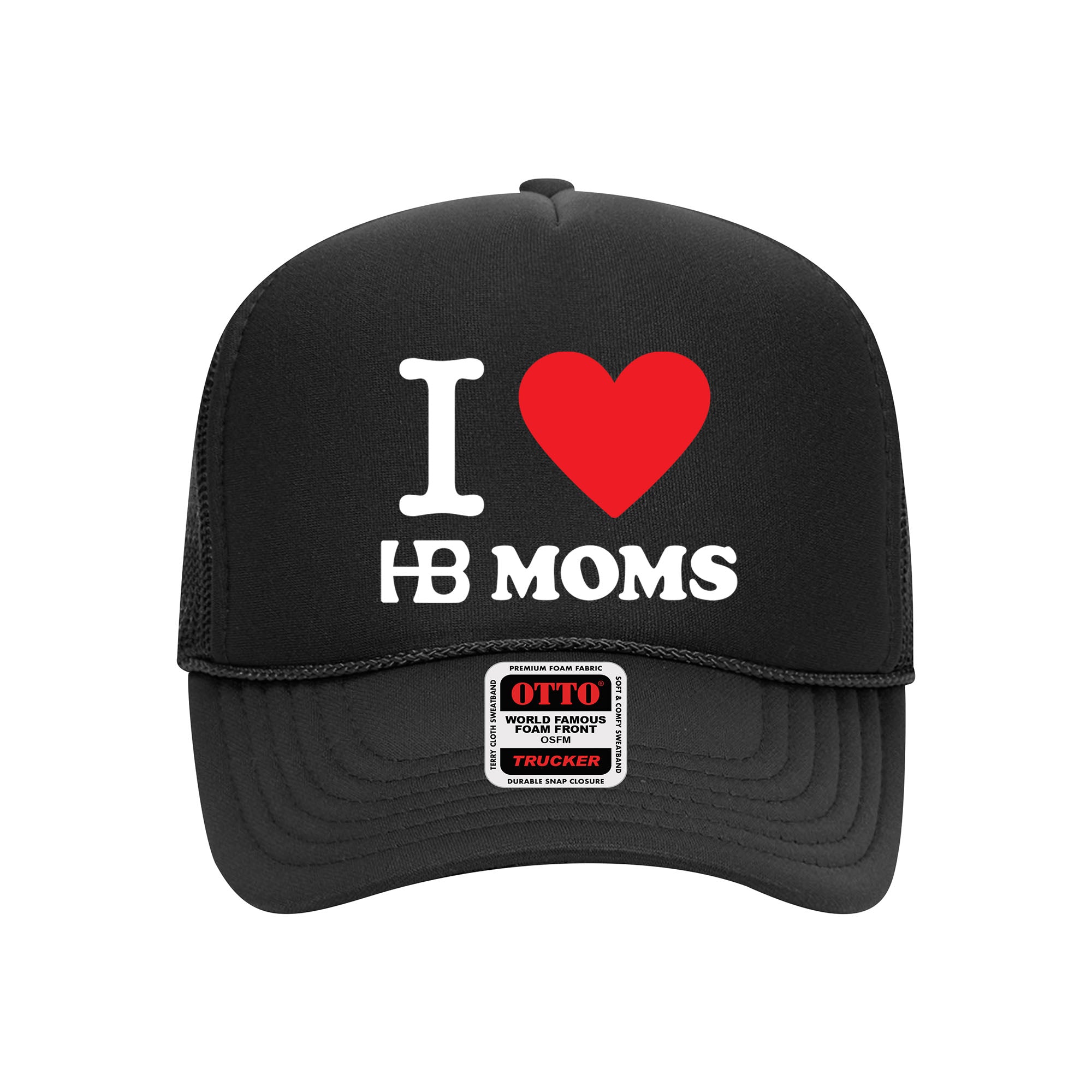 I <3 HB Moms Black Trucker Hat