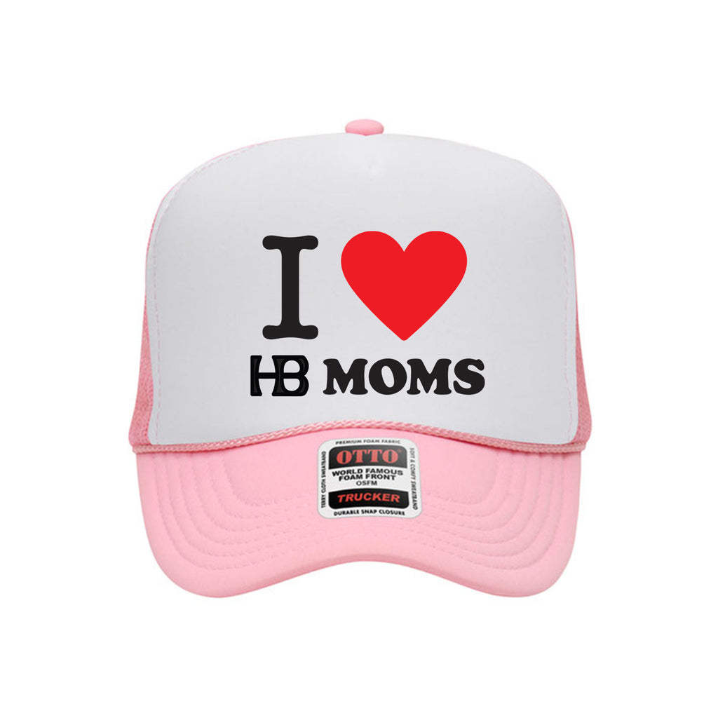 I <3 HB Moms Pink Trucker Hat