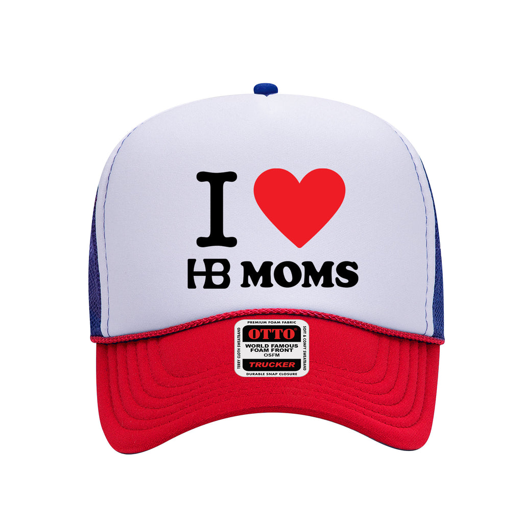 I <3 HB Moms RWB Trucker Hat