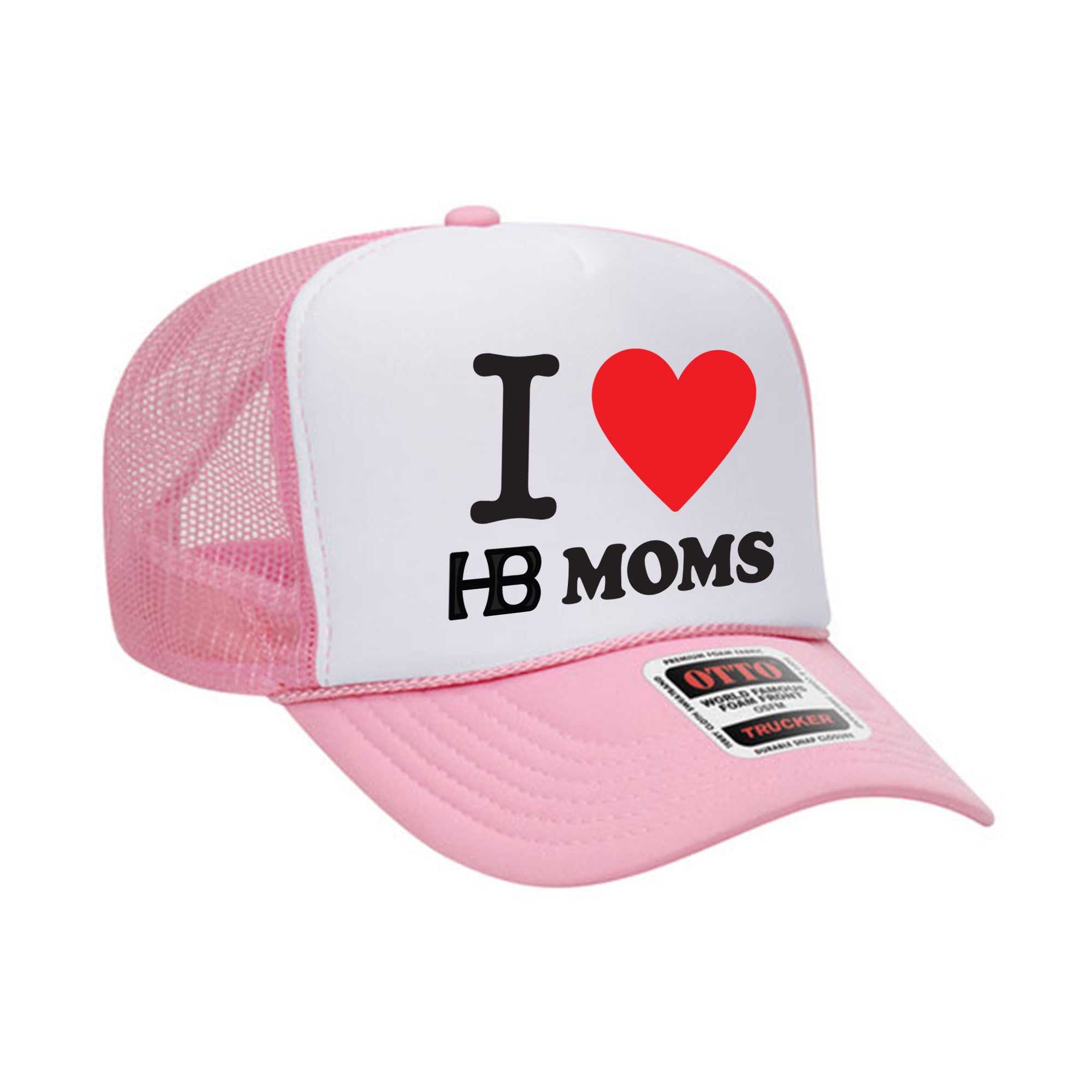 I <3 HB Moms Pink Trucker Hat