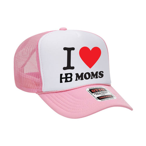 I <3 HB Moms Pink Trucker Hat