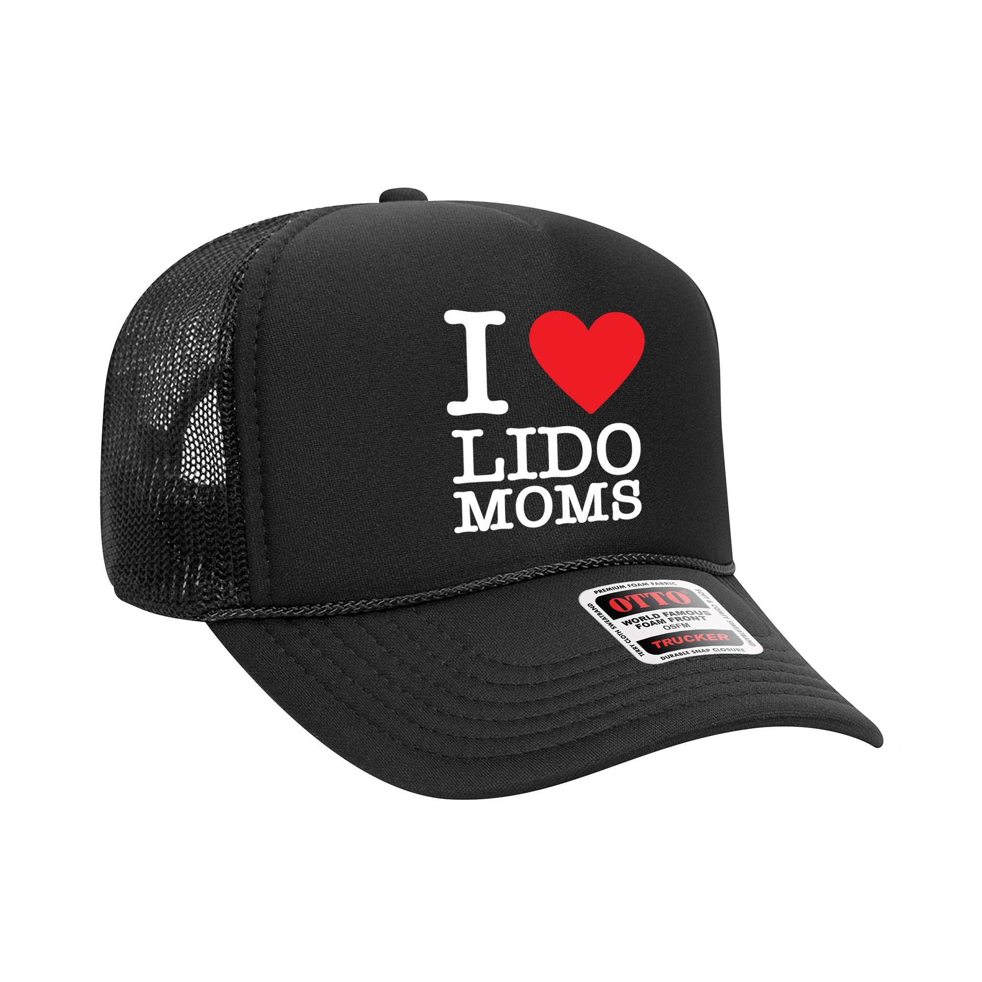 I <3 Lido Moms Black Trucker Hat