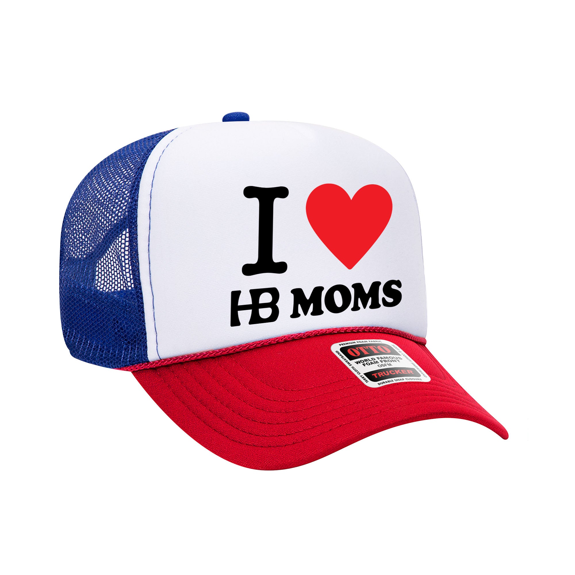 I <3 HB Moms RWB Trucker Hat